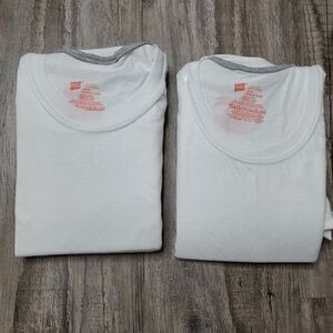 Hanes Boys 4 Pack Crew Neck T-Shirt White Large NEW